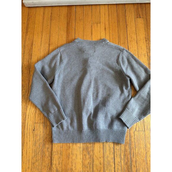 Eddie Bauer Sweater Size M Henley Collar Preppy Cozy Heavy Gray - Picture 7 of 8